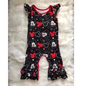 Baby Girls Mickey Mouse Ruffled Romper